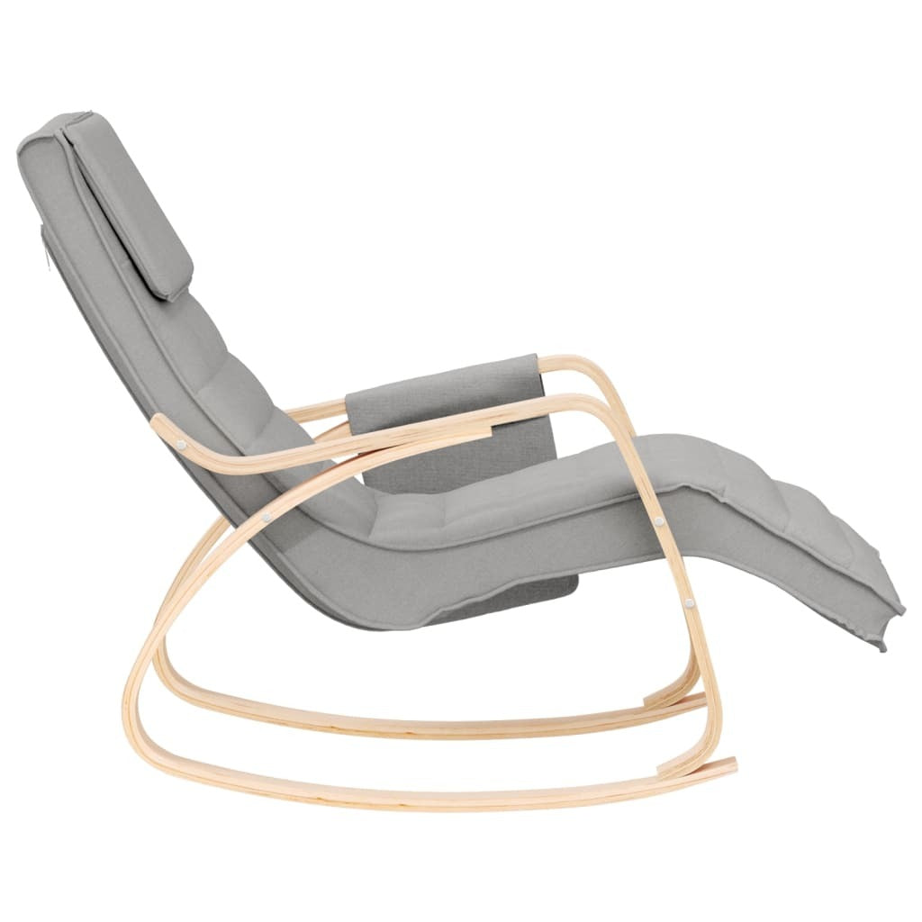 vidaXL Rocking Chair Light Grey Fabric