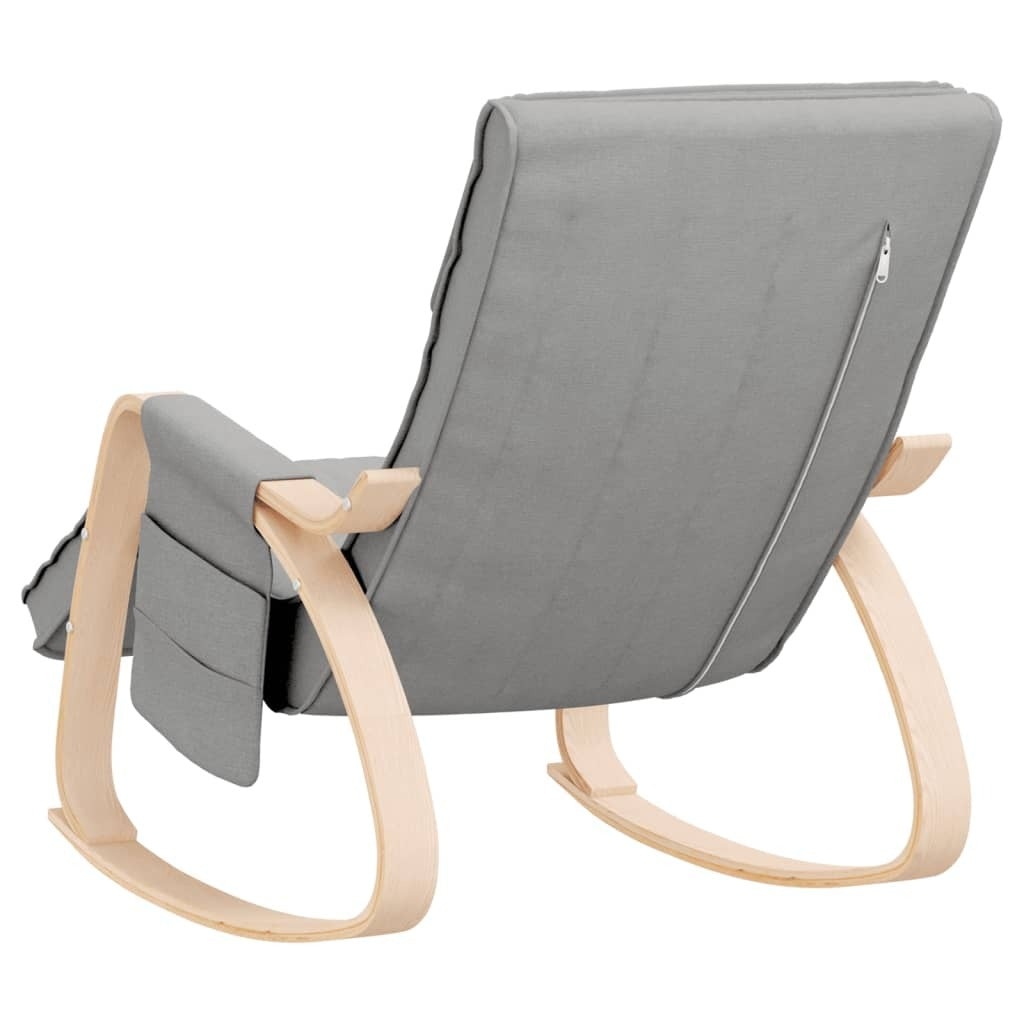 vidaXL Rocking Chair Light Grey Fabric