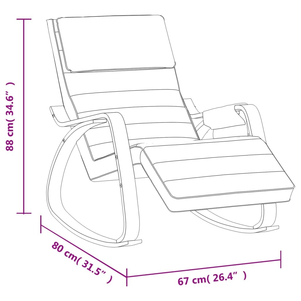 vidaXL Rocking Chair Light Grey Fabric