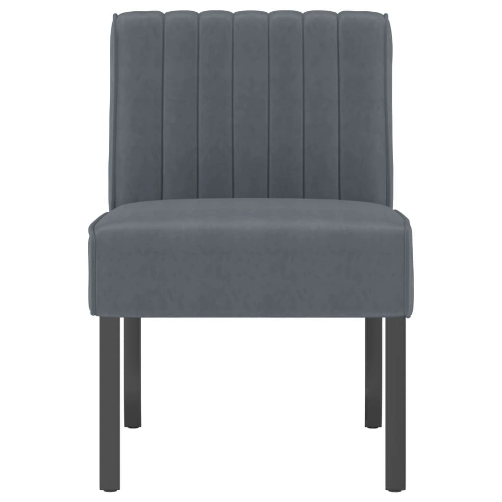 vidaXL Slipper Chair Dark Grey Velvet