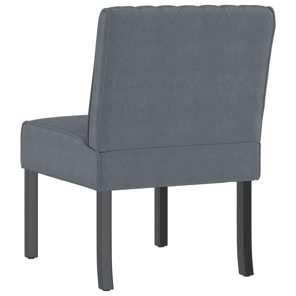 vidaXL Slipper Chair Dark Grey Velvet