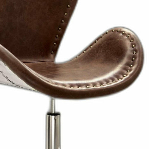 25' X 24' X 33' Retro Brown Leather Accent Chair (1Pc)