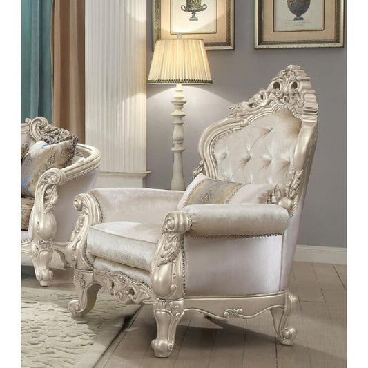 Gorsedd Chair & 1 Pillow in Fabric & Antique White 52442