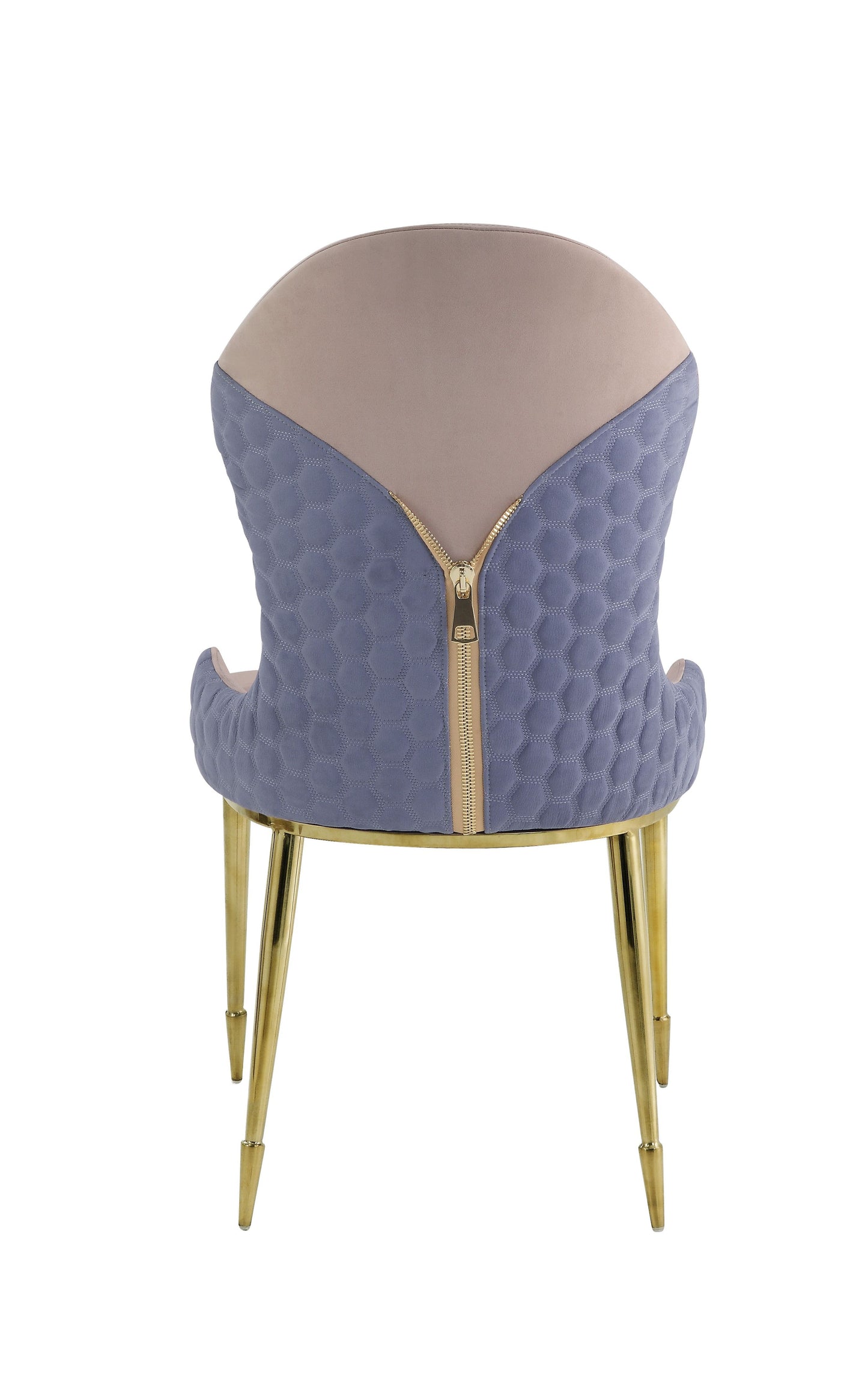 Caolan Side Chair (Set-2), Tan, Lavender Fabric & Gold  72469