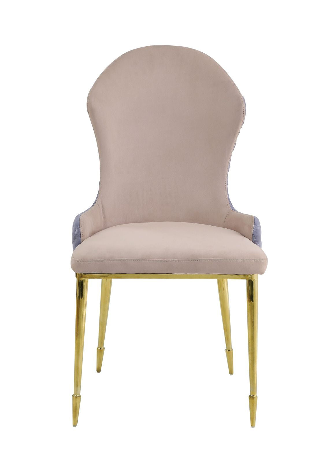 Caolan Side Chair (Set-2), Tan, Lavender Fabric & Gold  72469