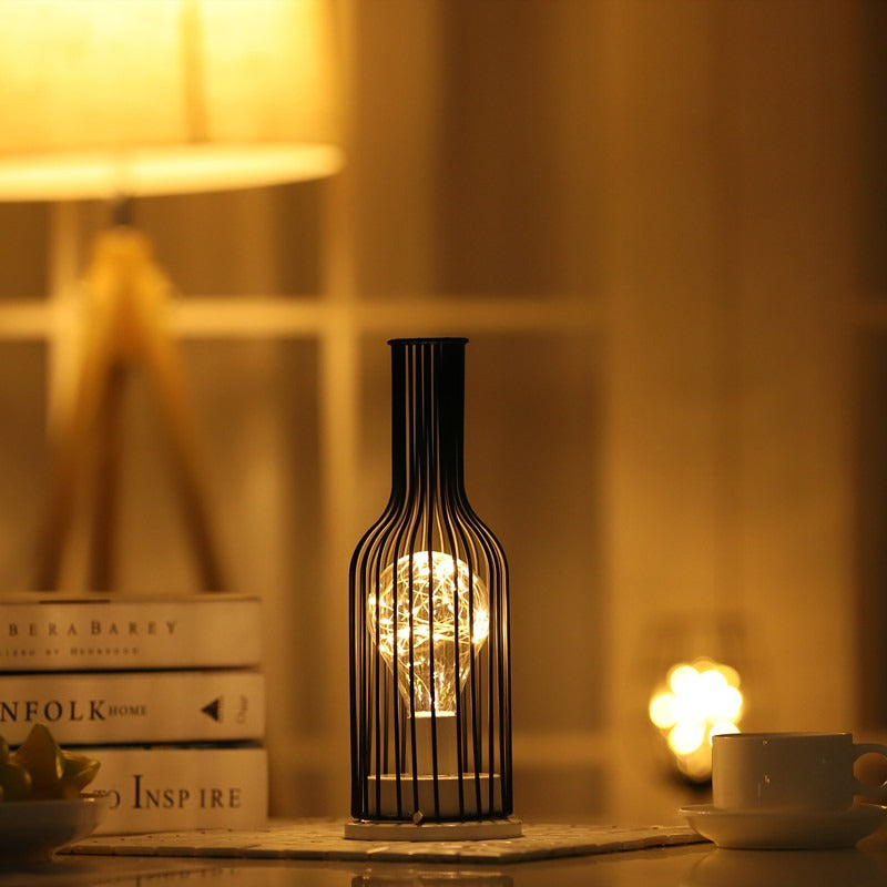 New Creative Night Light Ins Girl Heart Led Iron Night Light Red Wine Cup Red Wine Bottle Gift Decorative Light