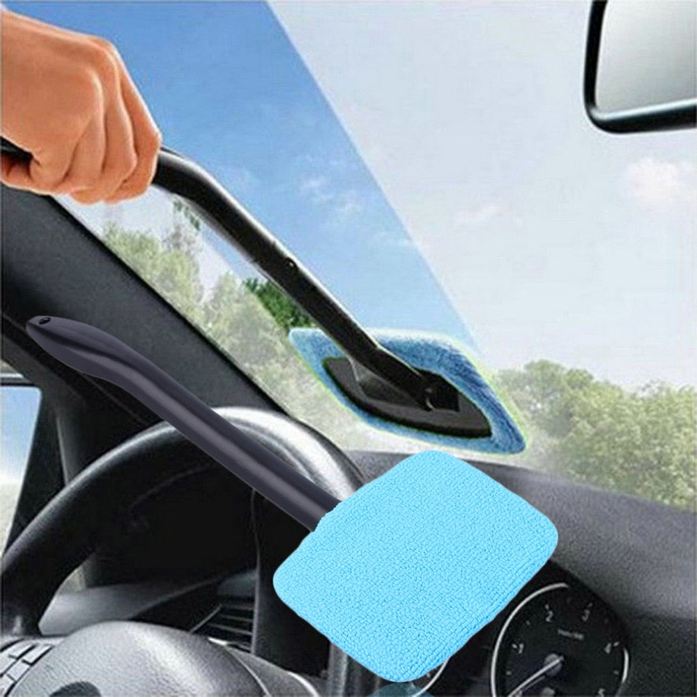 Microfiber Long Handle Car Wash Brush Auto Window Clean Car Window Windshield Cloth Clean Tools Washable Shine Handy