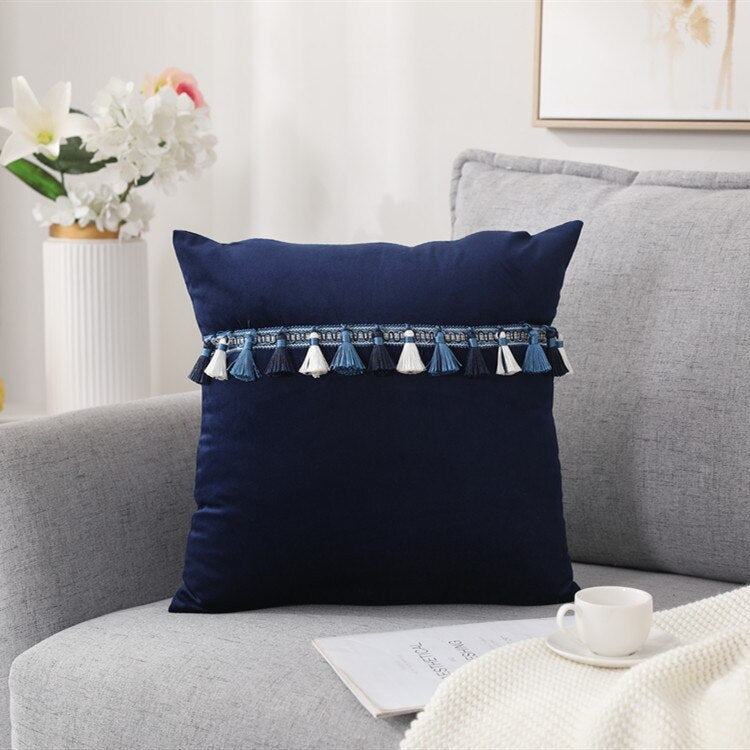 INS Nordic Soft Velvet Tassel Pillowcase Decoration Sofa Living Room Car Housse De Coussin 30x50 Decorative Pillows Home Decor