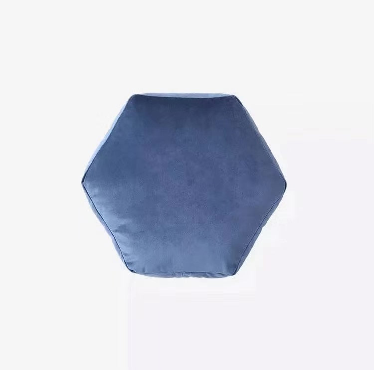 Luxury velvet Silk geometric Pillow triangle hexagon round rectangle plush Cushion stuffed plush soft pillow home decor