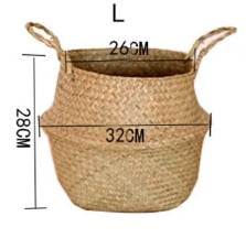 Seaweed Wicker Basket Rattan Hanging Flowerpot Flowerpot Dirty Clothes Dirty Clothes Basket Storage Basket   WF1015