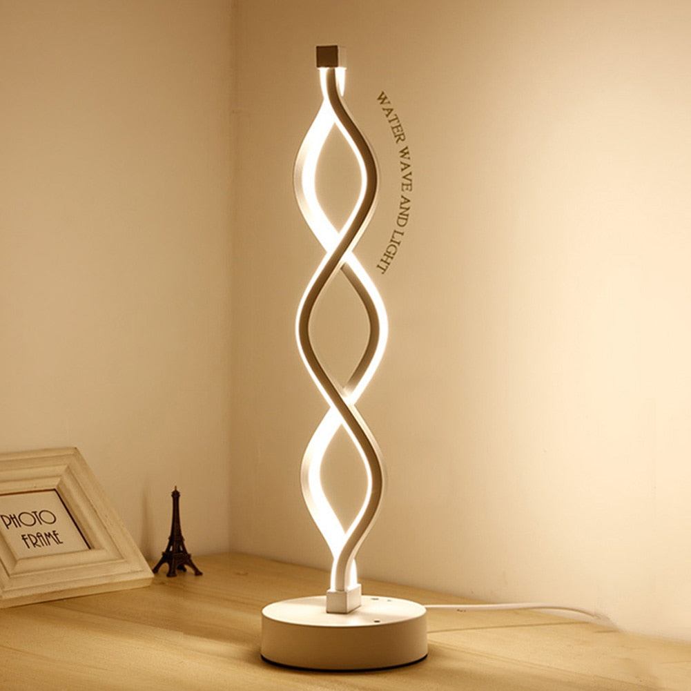 Acrylic Iron Curved Modern Spiral LED