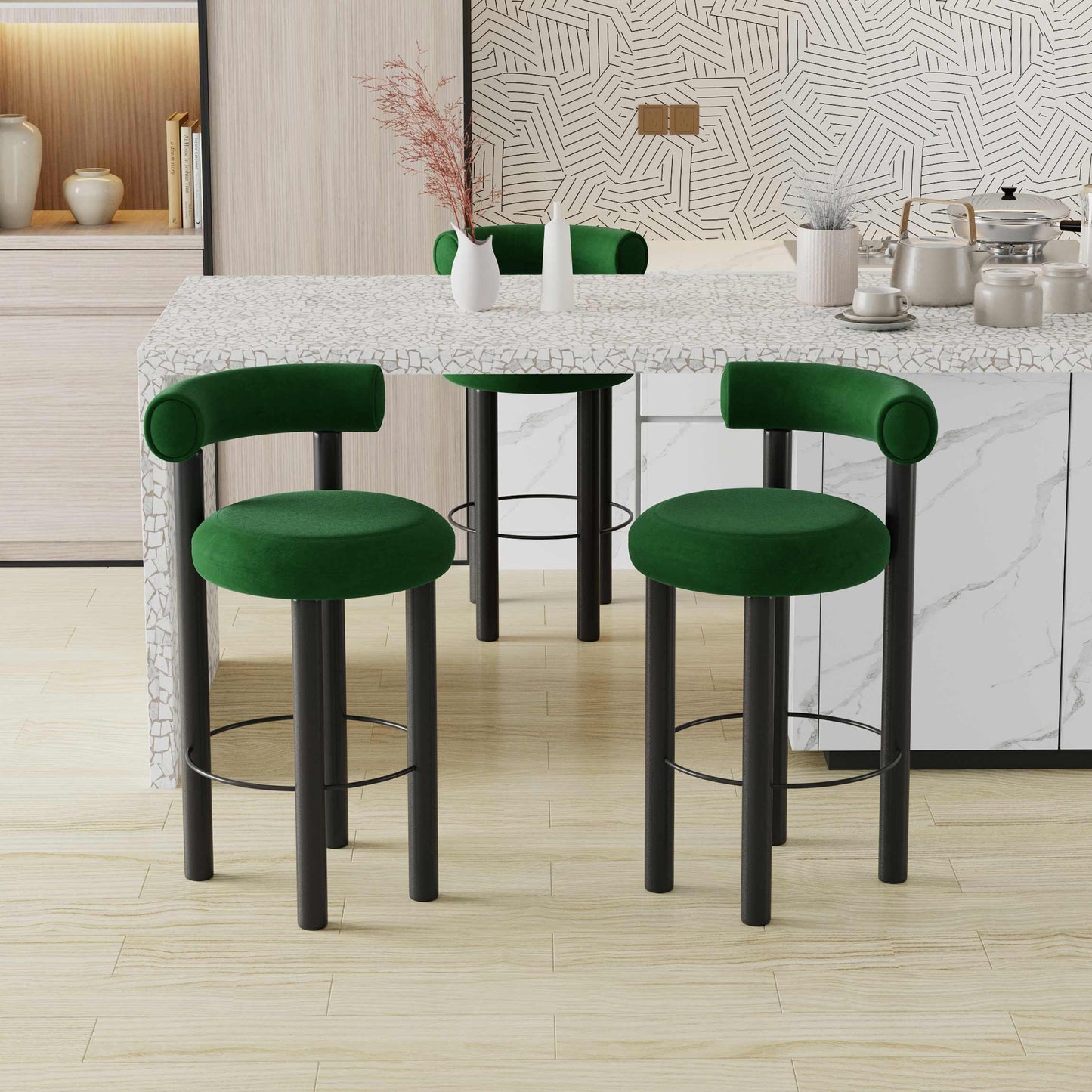 Northern Europe soft roll designer Single person Metal Bar chair Modern simplicity hotel Chubby chair Dining chair Leisure chair The bar chair