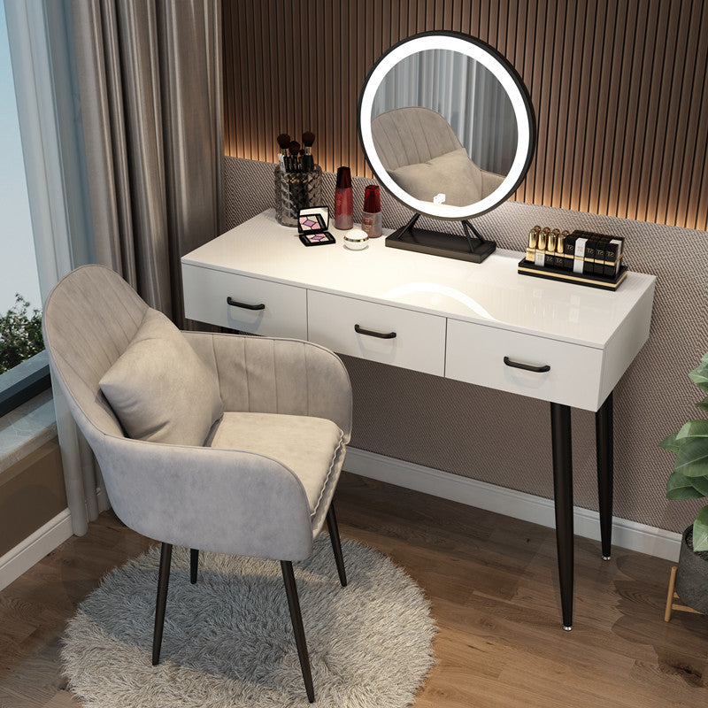 Northern Europe dresser bedroom Internet celebrity Ins wind Modern simplicity Large-sized apartment Dressing table female small-scale dresser With lamp