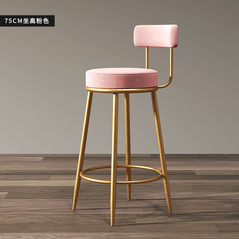 Nordic bar table chair simple and luxurious home with golden bracket bar stool high chair bar chair back front desk stool