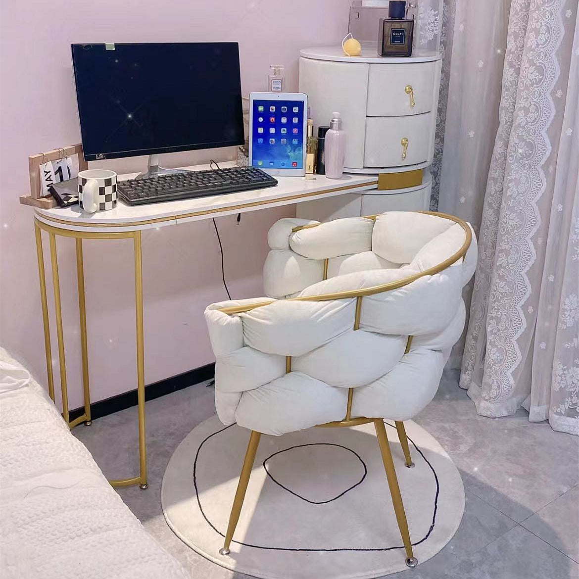 Make up chair household Simplicity dresser stool girl student bedroom Internet celebrity Ins wind Bubble chair Light luxury Nail chair