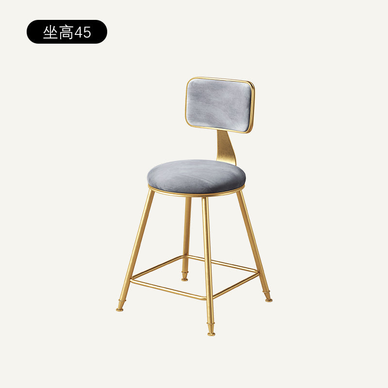 Northern Europe bar counter Chair stool ins Simplicity Internet celebrity Light luxury restaurant tea with milk Front desk chair golden backrest High foot stool