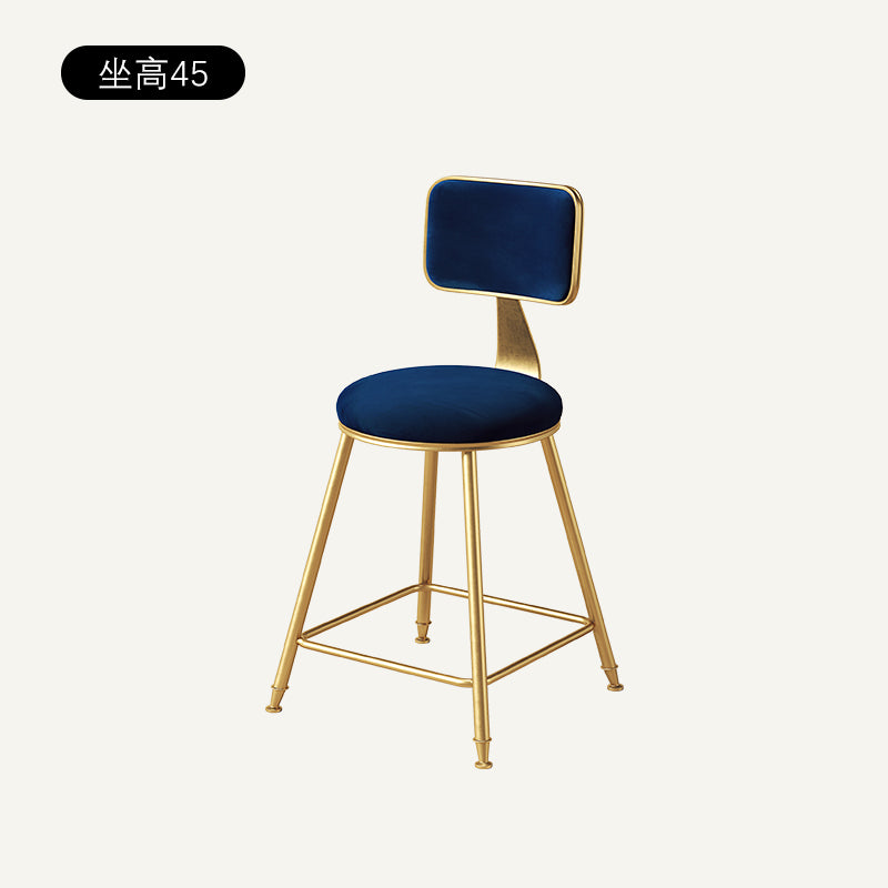 Northern Europe bar counter Chair stool ins Simplicity Internet celebrity Light luxury restaurant tea with milk Front desk chair golden backrest High foot stool