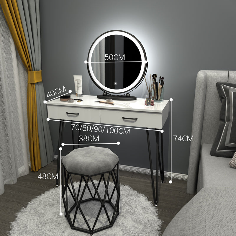 Northern Europe dresser bedroom Internet celebrity Ins wind Modern simplicity Large-sized apartment Dressing table female small-scale dresser With lamp