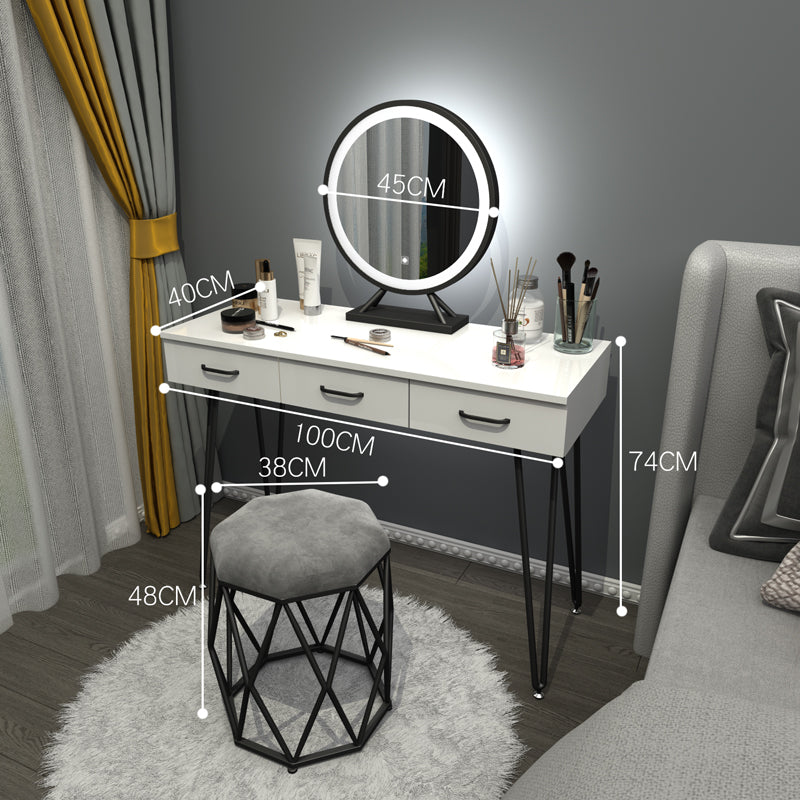 Northern Europe dresser bedroom Internet celebrity Ins wind Modern simplicity Large-sized apartment Dressing table female small-scale dresser With lamp