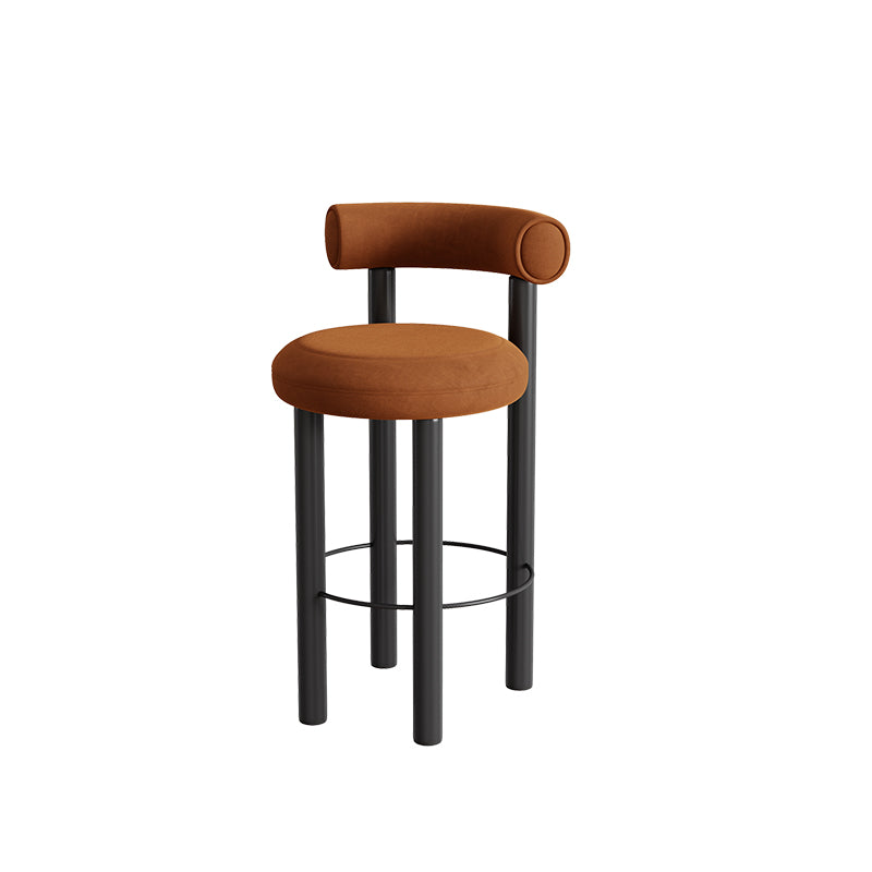 Northern Europe soft roll designer Single person Metal Bar chair Modern simplicity hotel Chubby chair Dining chair Leisure chair The bar chair