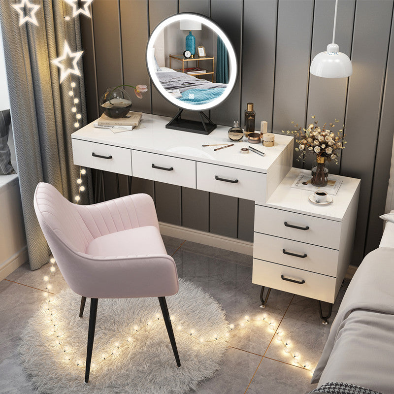 Northern Europe dresser bedroom Internet celebrity Ins wind Modern simplicity Large-sized apartment Dressing table female small-scale dresser With lamp