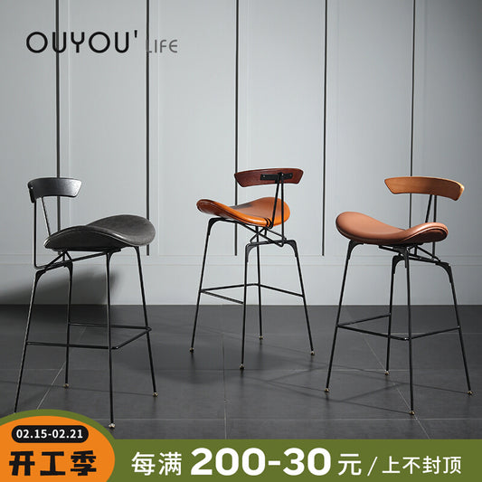 Northern Europe Retro backrest The bar chair household Ants Bar chair Simplicity High chair Iron art Stool Milk tea shop Bar stool