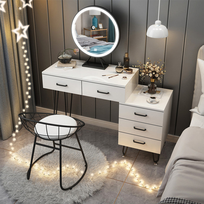 Northern Europe dresser bedroom Internet celebrity Ins wind Modern simplicity Large-sized apartment Dressing table female small-scale dresser With lamp