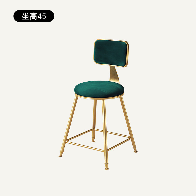 Northern Europe bar counter Chair stool ins Simplicity Internet celebrity Light luxury restaurant tea with milk Front desk chair golden backrest High foot stool