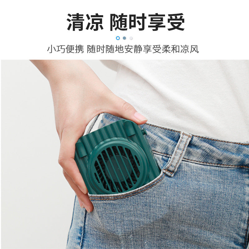 2021 private model new lazy people hanging neck fan can charge mini portable outdoor hand holding waist USB small fan