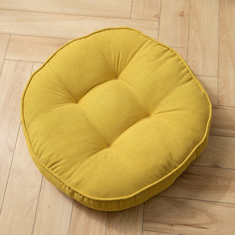 Nordic Plain Velvet Tatami Cushion Pillow Thickened Winter Sofa Back Cushion Floor Meditation Cushion Futon Round 55*55