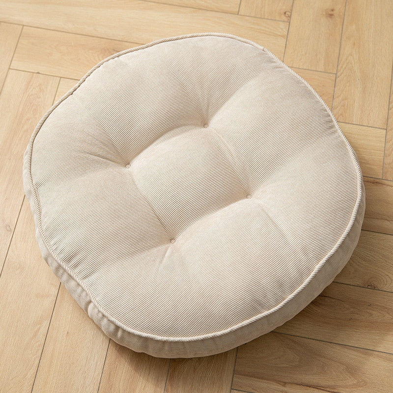 Nordic Plain Velvet Tatami Cushion Pillow Thickened Winter Sofa Back Cushion Floor Meditation Cushion Futon Round 55*55