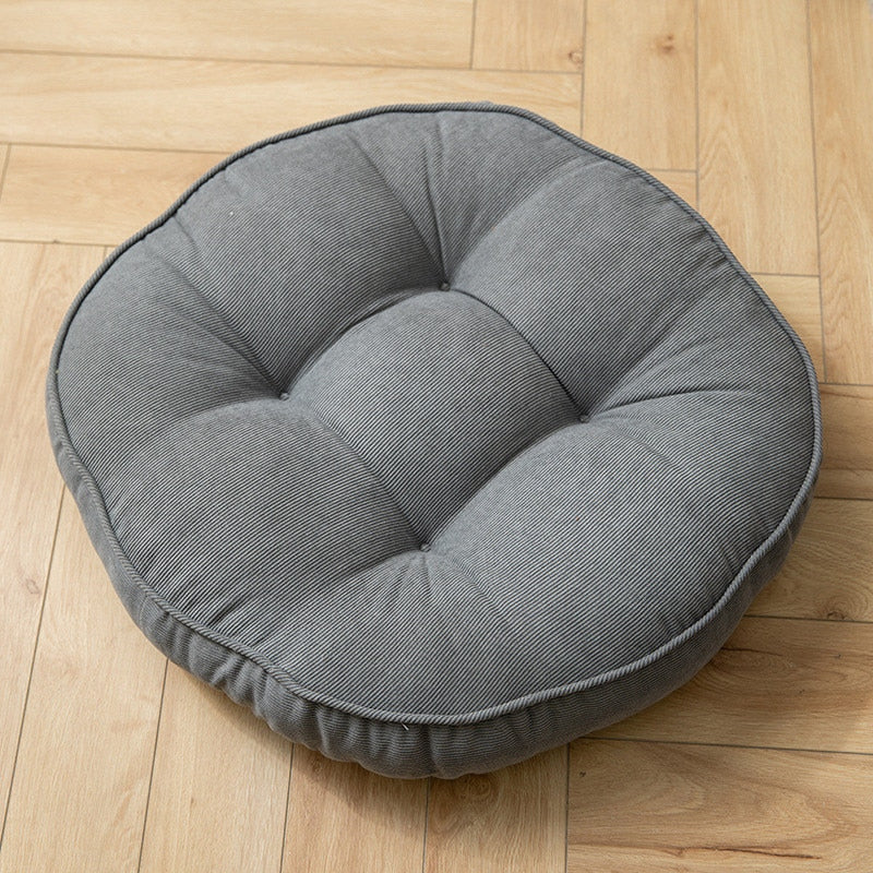 Nordic Plain Velvet Tatami Cushion Pillow Thickened Winter Sofa Back Cushion Floor Meditation Cushion Futon Round 55*55