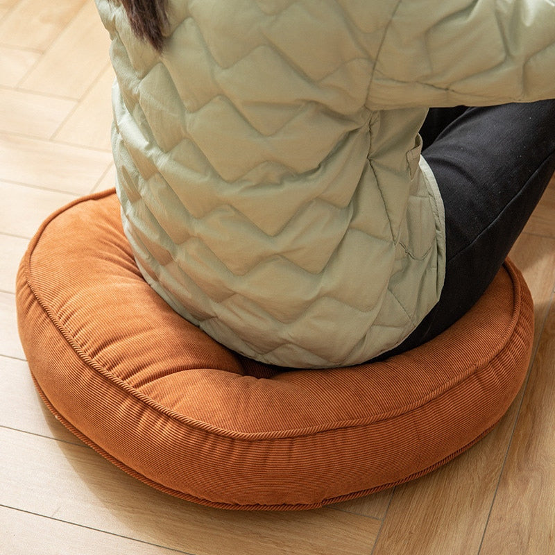 Nordic Plain Velvet Tatami Cushion Pillow Thickened Winter Sofa Back Cushion Floor Meditation Cushion Futon Round 55*55