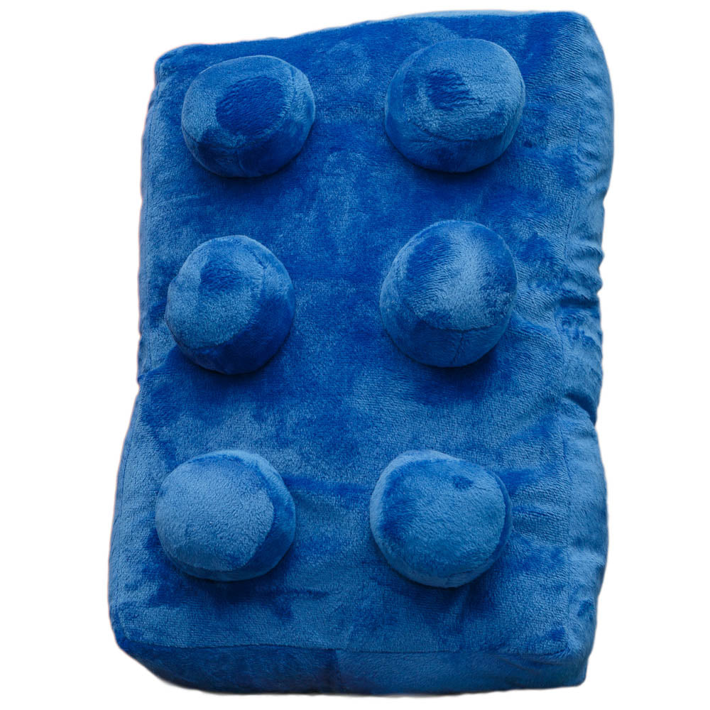 Building Brick Cushion Blue Pillow Kids Play Room Decor